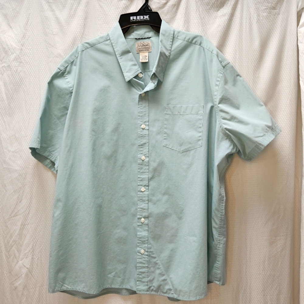 L.L.Bean Men’s XXL Slightly Fitted Shirt | Greenish Blue Button-Down
